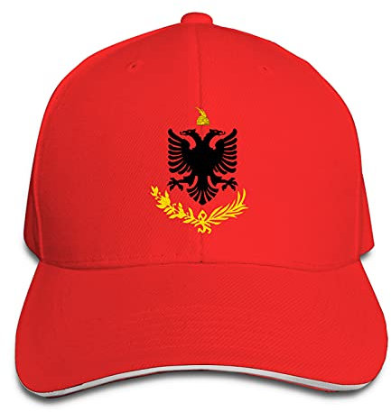 351 Baseballkappe Albanische Albanien Flagge Sandwich-Kappe Mit Schweißband Draußen Sport Kappe Verstellbar Reisen Sonnenmütze Wandern Freizeit Mütze