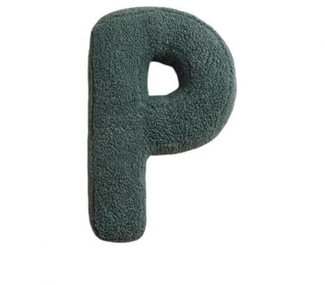 Fouriding Plüsch-Buchstaben-Wurfkissen, 26 englische Alphabet-Überwurfkissen für Kinderzimmer, Wohnzimmer, Sofa, Couch, dekorative Kissen, Auto-Dekorationskissen (P)