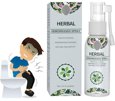 Herbal hemorroids spray örthemorrojderspray, skydd för hemorrojder, lindrar klåda, brännande och obehag, naturligt, veganskt och fritt från djurförsök