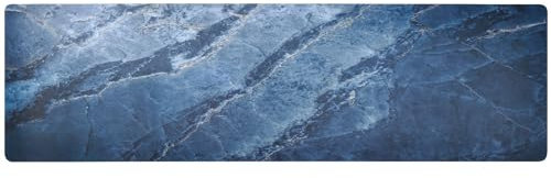 Trivet Kitchen Anti Slip Table Runners, Ceramic Golden Italian Stone Marble Navy Extra Large Plates Mat for Hot Dishes and Pots, 40 X 12 Farm Decor DIY