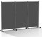 Cecaylie Paravent sur roulettes, séparateur de pièce, cloison de séparation, balcon, brise-vue, flexible, 3 pièces, protection privée, opaque, pliable, pour bureaux, balcons, anthracite (263 x 181 cm)