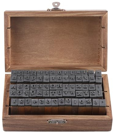 70 Stück Alphabet Stempel Set Vintage Holz-Alphabet-Stempel Briefmarken Alphabet Buchstaben Zahlen Set Mehrzweck Holzstempel Mit Vintage Holzkiste Für Karten, Basteln