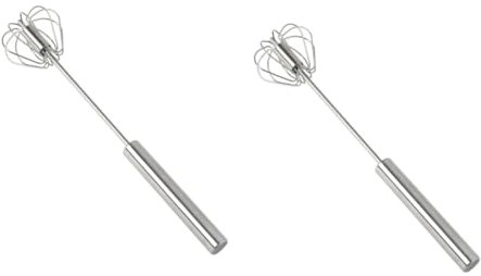 PRETYZOOM Empujar 2 Piezas Batidor De Alambre De Cocina Carteles De Hojalata Antiguos Mini Batidor De Acero Inoxidable Batidor Retráctil Aparato De Cocina Wok Mano Herramientas Pequeñas