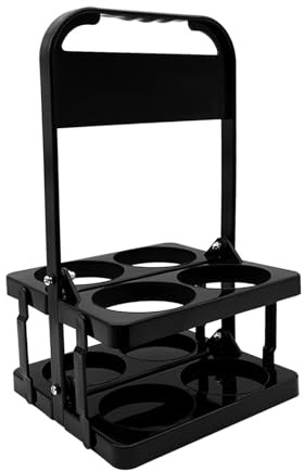 perfk Sports Water Bottle Carrier, Bottle Organizer Basket Drink Holder, Foldable Bottle Holder for Picnics, Soccer, Hockey, Team Sports, Black