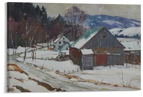 REDCHAMBER Poster mit Motiv The First Snowfall, Aldro Thompson, Hibbard, Malerei, Poster, Raumdekoration, 20 x 30 cm