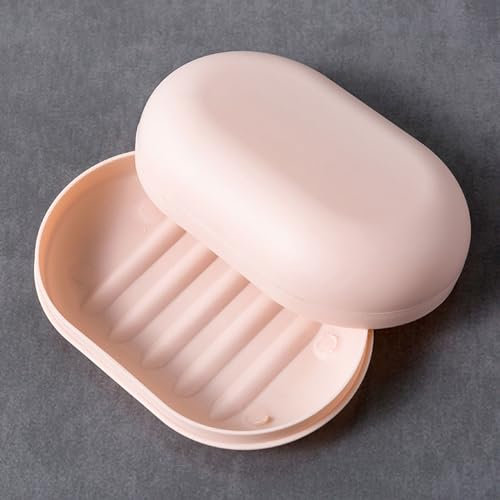 Generic Portasapone da doccia, portasapone da viaggio con coperchio, contenitore portatile con coperchio, per doccia, bagno, escursionismo, scuola, palestra, viaggi (rosa)