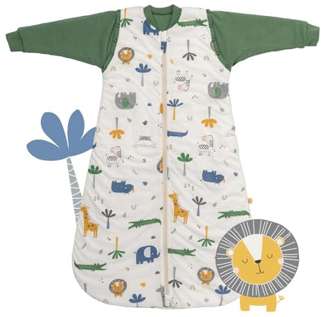 schlummersack Kinder Schlafsack Sommer 150 cm dünn Dschungel | Sommerschlafsack 1.0 Tog 1 Tog Baby Schlafsack Sommer | Schlafsack Baby Sommer Frühling