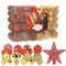 Aitsite 101 Stück Christbaumkugeln Rot und Gold Weihnachtskugeln 6CM/4 cm/2 cm Kunststoff Christbaumschmuck Wandbehang Ornamente Weihnachtsbaum Kugeln Flitter Tür Dekorationen Festival Dekore