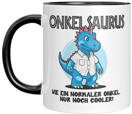 Tasse mit Spruch - Onkelsaurus - Ein normaler Onkel - nur cooler - Dino Motiv - witzige - Geschenkidee - Patenonkel - Familie - Männer - Geburtstagsgeschenk