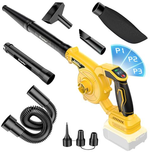 Ecarke 2-in-1 Cordless Leaf Blower for De walt 20V Battery, 360W Electric Blower & Vacuum with Dust Bag – Ideal for Lawn, Patio, and Yard Cleaning (No Battery)