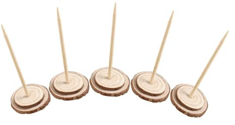 PRETYZOOM Soporte De Madera Natural para Árboles De Navidad Base Inferior 5 Piezas Repuesto