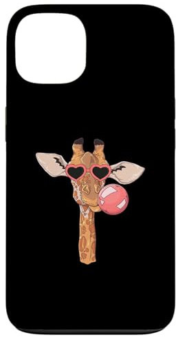 Hülle für iPhone 13 Niedliche Giraffe mit Brille und rosa Kaugummi, Afrika