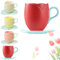 Tazza da caffè Tulipano Tazze da caffè tulipano carine Tazza tulipano creativa con sottobicchieri Tazza da tè in ceramica a forma di tulipano Tazza da tè da 300 ml/10 once con comoda maniglia for tè a