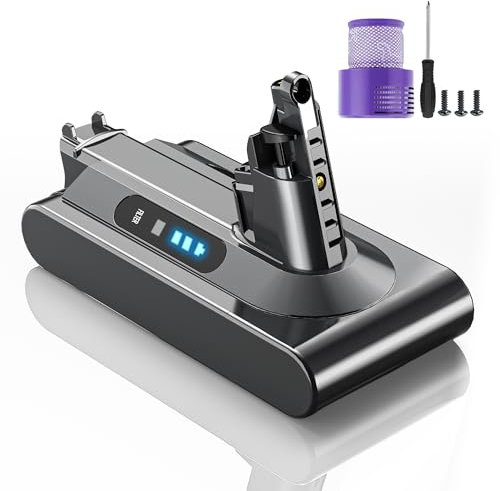 Dyeetic Batteria per Dyson V10 SV12,Compatibile con Dyson V10 Animal V10 Absolute V10 Motörhead V10 Tier V10 Fluffy con 1 filtro e 1 Cacciavite