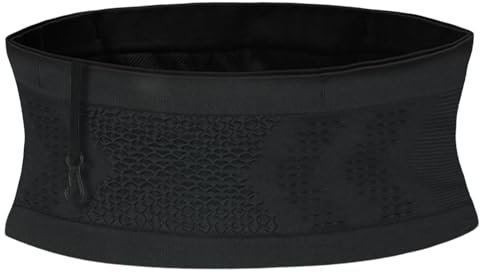 AOOSU Multifunktionale Verdeckte Hüfttasche aus Strick, Atmungsaktive Laufgürtel Universeller Running Belt mit Schlüsselclip, Lauftasche für Handy, Schlüssel, Karten, für Joggen, Radfahren,Fitness (M)