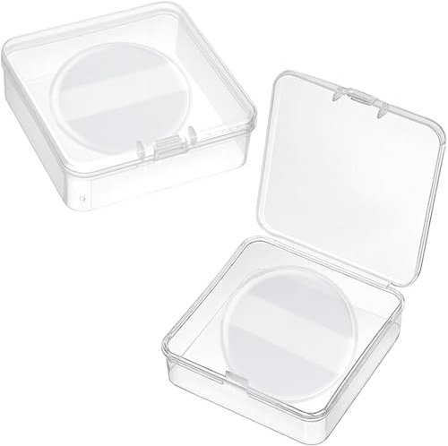 JEYORZY 2 Cajas Borla Maquillaje, Borlas Maquillaje, Esponja Polvos Translucidos, Esponja Maquillaje, Silicona Polvos Puffs con Correa, para Polvo Suelto o Rubor de Base, con 2 estuches de viaje