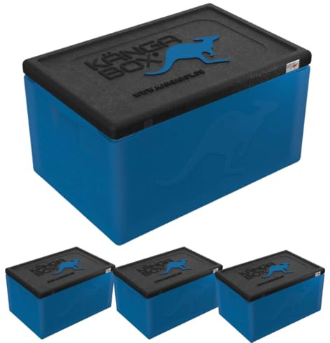 KÄNGABOX® 3-er Set Professional GN 1/1 blau 48L – Thermobox für Essen, Styroporbox-Alternative, Warmhaltebehälter & Kühlbox, hygienisch, HACCP Ready, Temperaturbeständig von -40 °C bis +120 °C