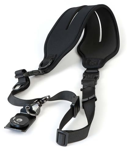 Mantona TWIN PADDY Quick Strap Kameragurt Länge verstellbar 112-163 cm, Tragegurt für Kameras max. Traglast 5 kg, Schultergurt mit 1/4 Zoll Standardgewinde