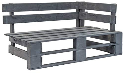 Frdhee Bänke Parkbank Wetterfest, Outdoor-Eckbank Paletten Holz Grau für Garten Terrasse Balkon