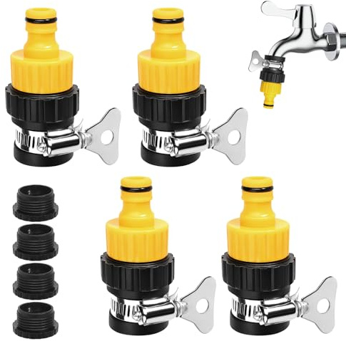 4PCS Universal Tap Connector 12-16mm Kitchen Tap Hose Connector Adjustable Hose Tap Connector for Garden Bathroom Outdoor