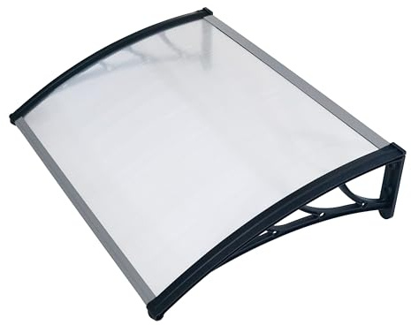 AXI Lux Vordach Haustür in Schwarz | Eingangsüberdachung Transparant/Überdachung für die Haustür | Türüberdachung aus Aluminium & Polycarbonat | 128 x 75 x 24 cm