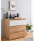 möbelando Kommode Anrichte Sideboard Highboard Standschrank Holzschrank Flur Ravenna IV Honig-Eiche/Weiß