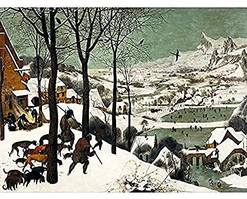 Fine Art Prints Pieter Bruegel The Elder Hunters In The Snow Winter Unframed Wall Art Print Poster Home Decor Premium, 16 x 12 inches