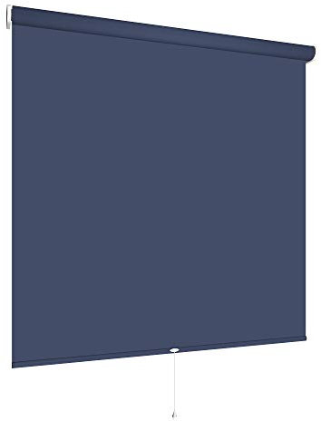 Verdunklungsrollo Springrollo Mittelzugrollo viele Farben und Größen Montage Metall Träger Fenster Rollo Vorhang lichtundurchlässig Raum verdunkelnd Hitzeschutz Sichtschutz (150 x 180 cm, Dunkelblau)