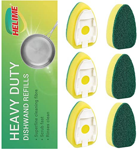 Têtes d'éponges de rechange anti-rayures pour baguette à vaisselle, distributeur de brosses à récurer, distributeur de savon, fournitures de nettoyage pour évier de cuisine, lave-vaisselle