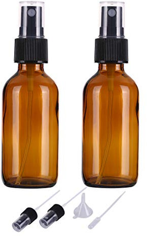 2Pcs 60ml Flacon Vaporisateur Vide Verre, Bouteille Spray Verre Avec Brouillard de Pulverisateur Fine,PulvéRisation à Brume Fine Rechargeables De Voyage