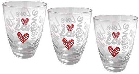 Maury's Set 3 Bicchieri Corazon Per Acqua Fantasia Cuori