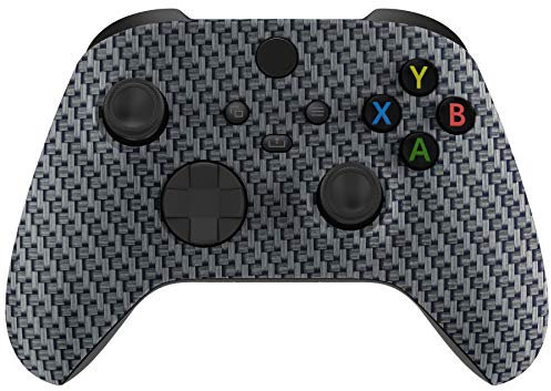 eXtremeRate Carcasa para Xbox Series S X Mando Protector Placa Frontal Funda Delantera Reemplazo Kit Cubierta Cover Shell para Xbox Series X S Control-No Incluye Mando(Fibra de Carbono)