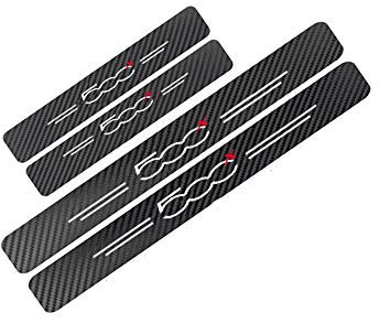 MWDDM Car Door Sill Protectors Strips For Fiat 500x, Carbon Fiber Auto Door Threshold Plate Guard Protector Sticker, Prevent Scratching,4 Pcs