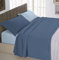 Italian Bed Linen Natürliche Farbe “Natural Colour” Bettwäsche Set, Leinen Baumwolle, Avio/Hellblau, Doppelte