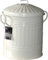 Sterling Ventures Small Coloured Metal Dust Bin with Lid Recycling Waste Rubbish 13L (Cream)