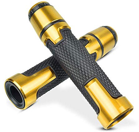 YIEBA 22mm 7/8'' Universelle Motorradhandgriffe Motorrad Lenkergriffe Griff Griffgummis Für Multistrada 950 950S 1200 1200S 1260 1260S V4 V4S V4S Sport 1260 Enduro(Gold)