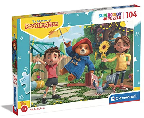 Clementoni - Paddington Puzzle 104pcs Supercolor Puzzle-Paddington-104 Pieces-Made in Italy, Children 6 Years, Cartoons, Multicoloured, Medium, 25729