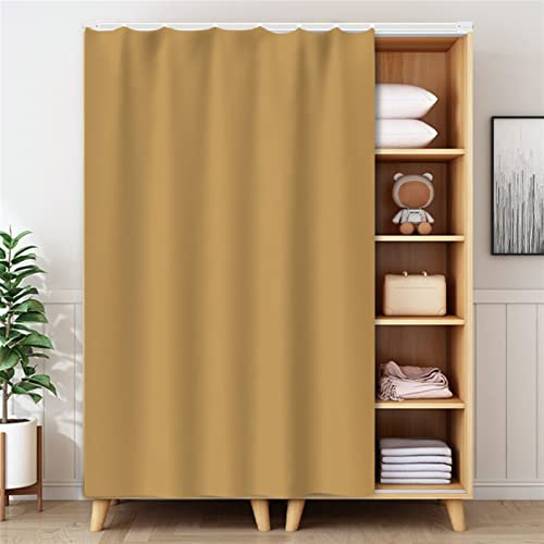 Liveinu Rideaux Armoire pour Armoire de Cuisine, Salle de Bain, Rideau Anti-poussière pour étagères, Panneau Mural,Installation Crochet et Boucle 50x140cm (L x H Chameau