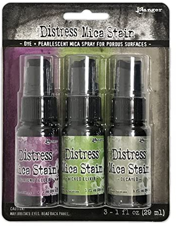 Ranger Holtz Distress Halloween Mica Stains Set 4, TSHK81104, Fortune Teller, Wicked Elixir, Decayed, 3fl oz