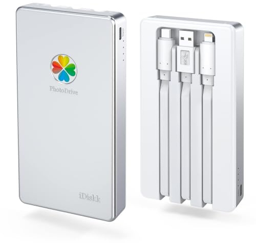 iDiskk Mfi Certified 4TB External Hard Drive for iPhone & iPad, Android Mobile, MacBook and Windows PC, Backup Photos/Videos, Files