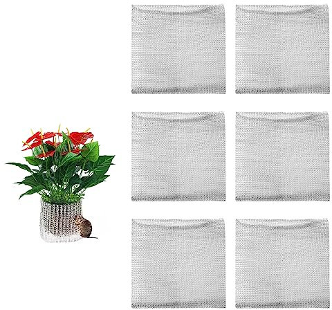 Wurzelschutz aus Edelstahl, Wurzelschutzkörbe für Wühlmaus, Drahtgitter Wühlmausgitter Metallnetzbeutel Blumen Nagetiersichere Drahtkörbe für Pflanzen, Beeren, Gemüse, Wurzelschutz (6PCS 35 * 35cm)