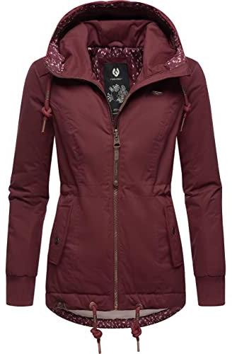 Ragwear Damen Winterjacke Outdoorjacke wasserdicht mit Kapuze YM-Danka Wine Red22 Gr. S