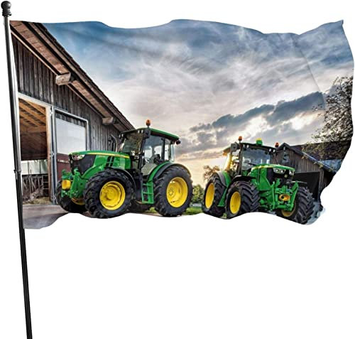 Flagge 150x90cm Outdoor Windward Fahne Lebendiges Farbbanner Gartenflagge Bauernhof Traktor Dekorative Flagge Polyester Yard Fahne Lustige Große Flagge für Terrasse Rasen Home Decor