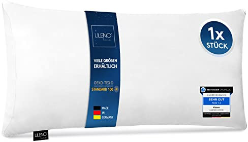 LILENO HOME Cuscino in microfibra, 40 x 80 cm, deluxe (imbottitura 650 g), lavabile fino a 95 gradi, con chiusura lampo, cuscino 40 x 80 cm come imbottitura per cuscino per letto, cuscino decorativo