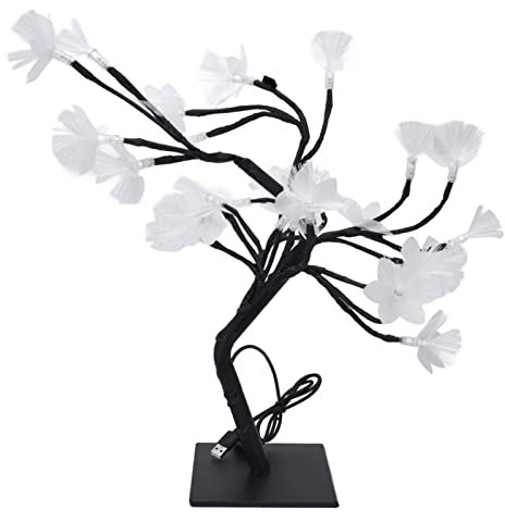 Tyenaza 24LED Glasfaser-Baum Lampe, USB-betriebene Simulations-Blumen licht, Blüten-Schreibtisch-Oberteil Bonsai-Baum leuchten, für Heim Party Haushalts Dekoration