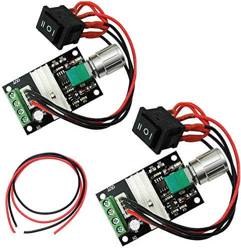 RUNCCI-YUN 2 Pezzi 6V 12V 24V 3A 80W DC Regolatore di Velocità del Motore (PWM) Interruttore Driver Motore Reversibile Regolabile