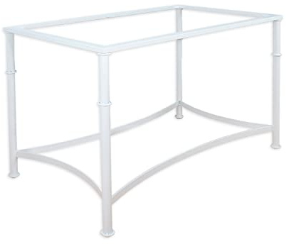 El Herrero Mesa de Forja para Salon, Comedor, Cocina, Mesa de Centro, Jardin | 120x70 Regulable a Doble Altura. Ideal para Ropa Camilla (White, Sin Aro)