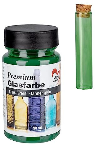 Ideen mit Herz Vernice per vetro di alta qualità, trasparente, impermeabile, 90 ml (verde abete)
