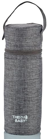 Thermobaby Insulated Baby Bottle Holder – Can Hold a Milk Dispenser and a Bottle – Easy to Carry – Heather Grey