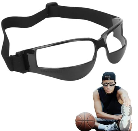 Fyearfly Dribbelbrille Basketball Fussball,Trainingsbrille, Schwarze Sportbrille, Verstellbar, Anti-Bogen, für Schule,Teenager